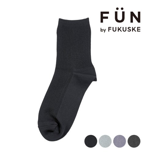 fukuske FUN(フクスケ ファン)/fukuske FUN(フクスケファン) ： キレイ見え リブ ソックス クルー丈 つま先かかと補強(3362－39L) 婦人 女性 レディースフクスケ fuk/img01