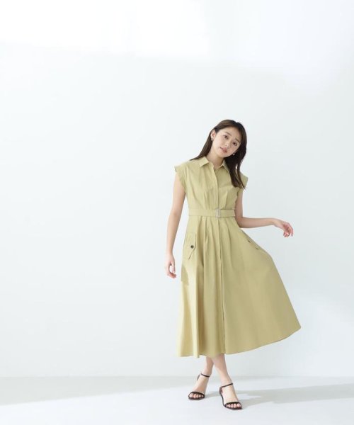 NATURAL BEAUTY BASIC(ナチュラルビューティーベーシック)/ベルテッドフレンチシャツワンピース/img05