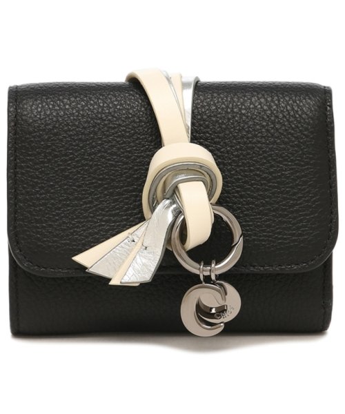 クロエ 三つ折り財布 アルファベット ミニ財布 ブラック レディース  
