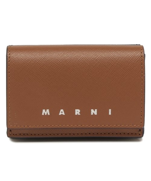 MARNI(マルニ)/マルニ 三つ折り財布 トリフォールド ミニ財布 ロゴ ブラウン ブルー メンズ MARNI PFMI0067U1 LV520 ZO719/img05