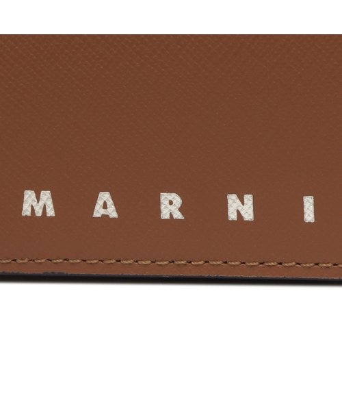 MARNI(マルニ)/マルニ 二つ折り財布 バイフォールド ミニ財布 ロゴ ブラウン ブルー メンズ MARNI PFMI0072U0 LV520 ZO719/img06
