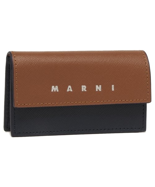 MARNI(マルニ)/マルニ カードケース パスケース ロゴ ブラウン ブルー メンズ MARNI PFMI0079U0 LV520 ZO719/img01
