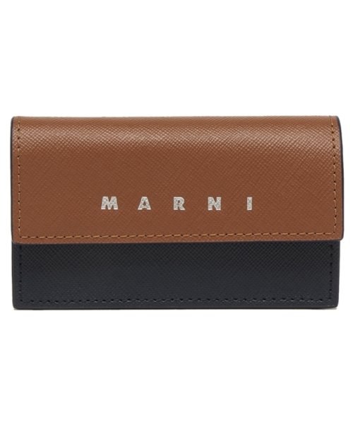 MARNI(マルニ)/マルニ カードケース パスケース ロゴ ブラウン ブルー メンズ MARNI PFMI0079U0 LV520 ZO719/img05