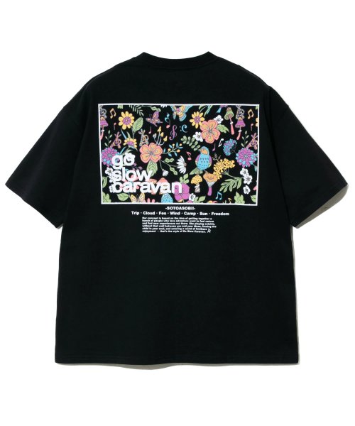 go slow caravan(ゴースローキャラバン)/321913A USA/C スクエアLOGOバックプリントゆったりTEE/img18