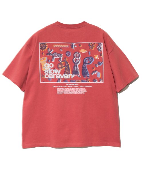 go slow caravan(ゴースローキャラバン)/321913A USA/C スクエアLOGOバックプリントゆったりTEE/img20