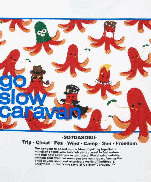 go slow caravan(ゴースローキャラバン)/321913A USA/C スクエアLOGOバックプリントゆったりTEE/img23