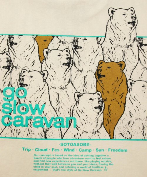 go slow caravan(ゴースローキャラバン)/321913A USA/C スクエアLOGOバックプリントゆったりTEE/img24