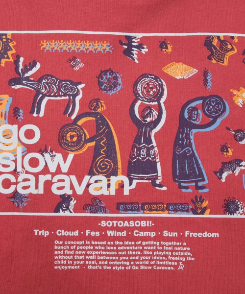 go slow caravan(ゴースローキャラバン)/321913A USA/C スクエアLOGOバックプリントゆったりTEE/img26