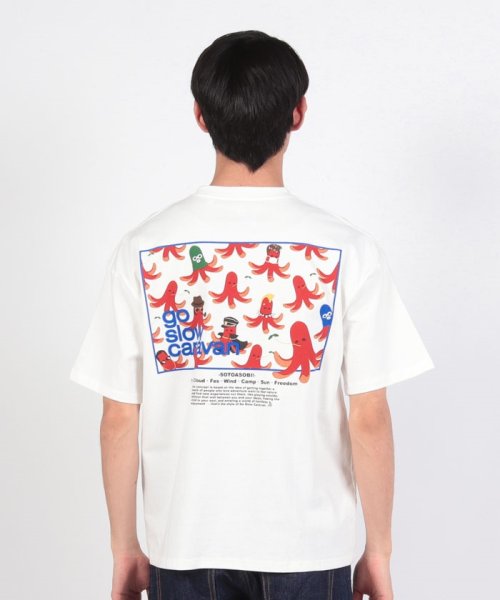 go slow caravan(ゴースローキャラバン)/321913A USA/C スクエアLOGOバックプリントゆったりTEE/img33