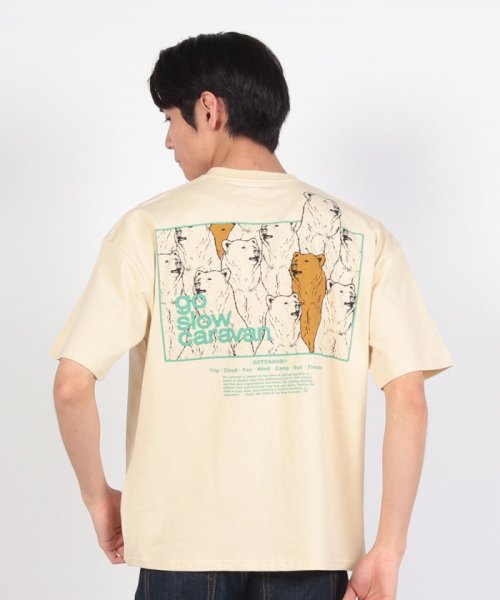 go slow caravan(ゴースローキャラバン)/321913A USA/C スクエアLOGOバックプリントゆったりTEE/img40