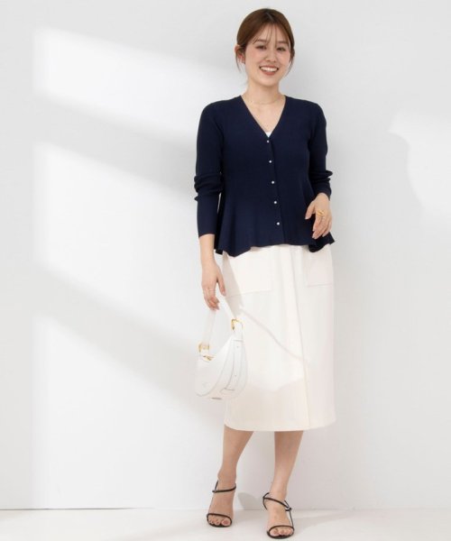 《手洗い可能》リブフレアVネックカーディガン 人気・おすすめ｜使いやすい・旅行におすすめ 品質保証 全国発送 日本国内発送・最短翌日お届け