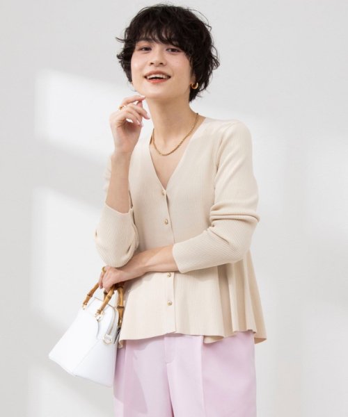 《手洗い可能》リブフレアVネックカーディガン 人気・おすすめ｜使いやすい・旅行におすすめ 品質保証 全国発送 日本国内発送・最短翌日お届け