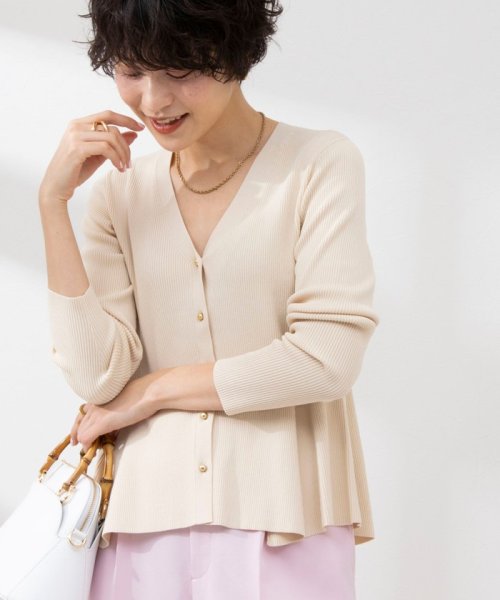 《手洗い可能》リブフレアVネックカーディガン 人気・おすすめ｜使いやすい・旅行におすすめ 品質保証 全国発送 日本国内発送・最短翌日お届け