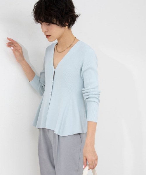 《手洗い可能》リブフレアVネックカーディガン 人気・おすすめ｜使いやすい・旅行におすすめ 品質保証 全国発送 日本国内発送・最短翌日お届け