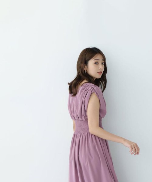 NATURAL BEAUTY BASIC(ナチュラルビューティーベーシック)/Vネックバブルギャザーワンピース/img14