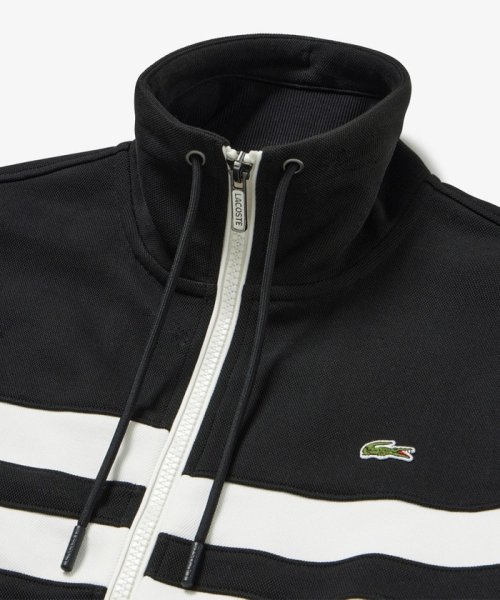 LACOSTE Mens(ラコステ　メンズ)/アシンメトリーボーダーハイネック ドローストリング 鹿の子地 トラックジャケット/img08