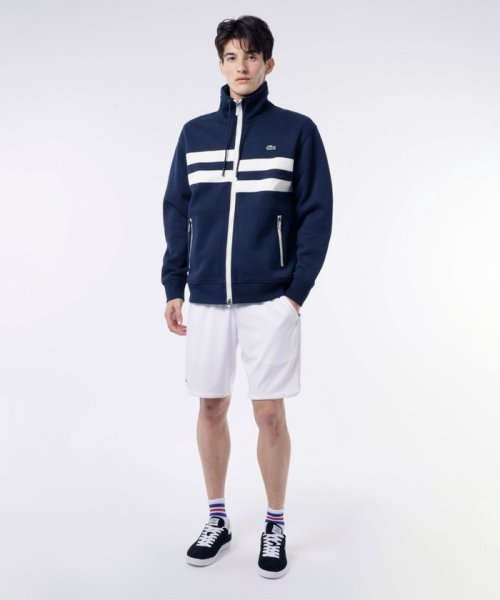 LACOSTE Mens(ラコステ　メンズ)/アシンメトリーボーダーハイネック ドローストリング 鹿の子地 トラックジャケット/img15