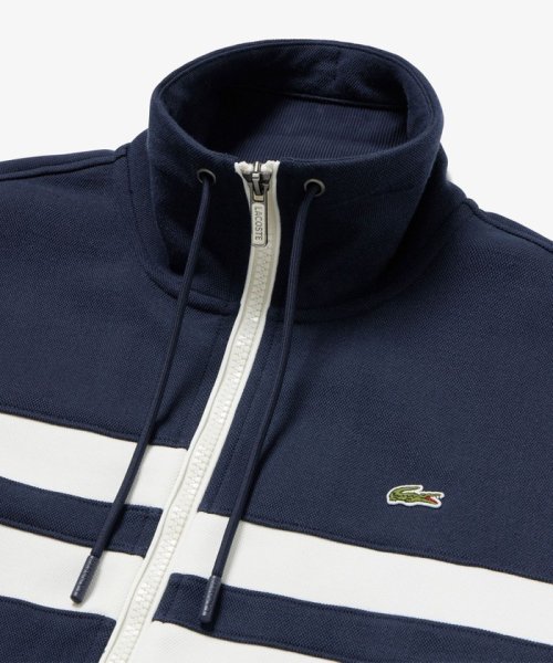 LACOSTE Mens(ラコステ　メンズ)/アシンメトリーボーダーハイネック ドローストリング 鹿の子地 トラックジャケット/img18