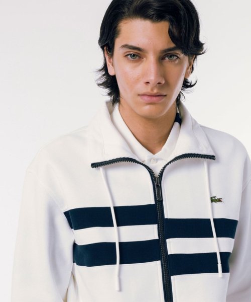 LACOSTE Mens(ラコステ　メンズ)/アシンメトリーボーダーハイネック ドローストリング 鹿の子地 トラックジャケット/img19