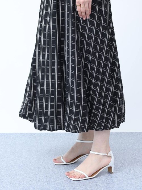 格子柄シアーバルーンスカート 