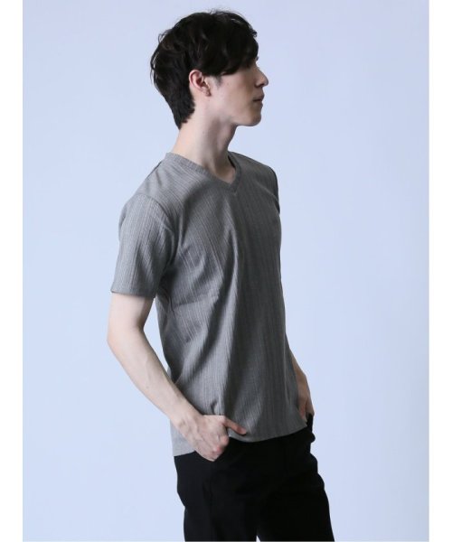 semanticdesign(セマンティックデザイン)/ランダムテレコ Vネック半袖Tシャツ/img12