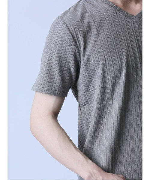 semanticdesign(セマンティックデザイン)/ランダムテレコ Vネック半袖Tシャツ/img17