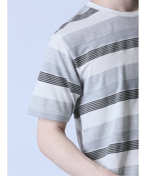 semanticdesign(セマンティックデザイン)/ジャガードボーダー クルーネック半袖Tシャツ/img08