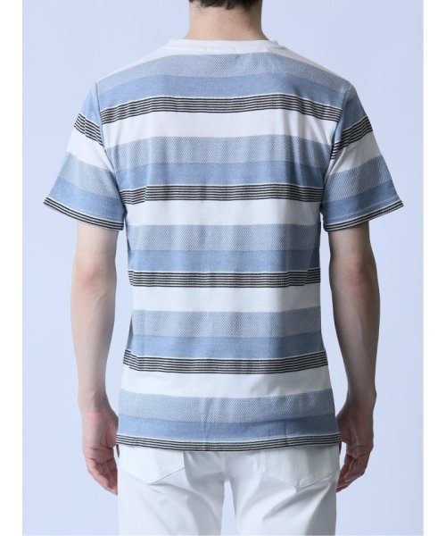 semanticdesign(セマンティックデザイン)/ジャガードボーダー クルーネック半袖Tシャツ/img22