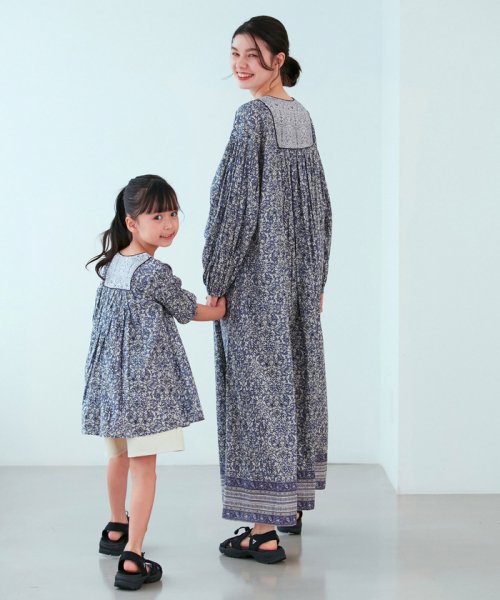  【WEB限定カラー:グリーン】INDIAプリントワンピース/リンクコーデ
