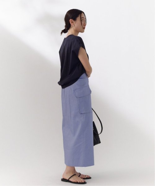 ラミーコットン ペンシルロングスカート 