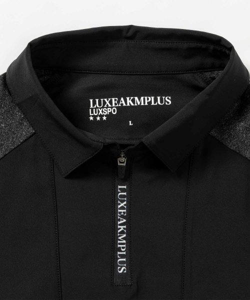 LUXEAKMPLUS(LUXEAKMPLUS)/LUXEAKMPLUS(リュクスエイケイエムプラス)ゴルフ 配色ハーフジップ半袖ポロシャツ/img21