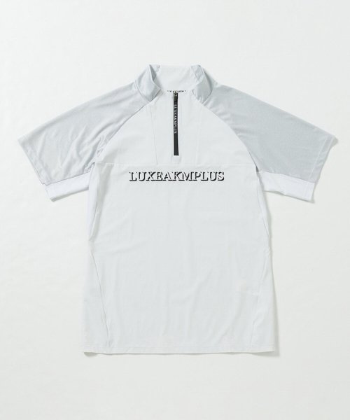 LUXEAKMPLUS(LUXEAKMPLUS)/LUXEAKMPLUS(リュクスエイケイエムプラス)ゴルフ 配色ハーフジップ半袖モックネックTシャツ/img20