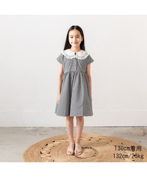 Crescent(クレセント)/【子供服】 crescent (クレセント) ギンガムチェック衿レースワンピース 80cm～130cm N42307/img10