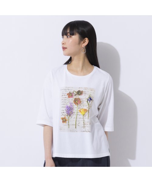 Liliane Burty(リリアンビューティ)/【Sprout.】フラワープリント　コットンTシャツ［同素材アイテム有］/img01