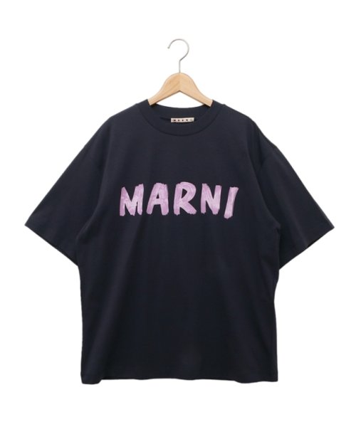 MARNI(マルニ)/マルニ Tシャツ カットソー クルーネック ロゴ ネイビー レディース MARNI THJET49EPH USCS11 L2B99/img01