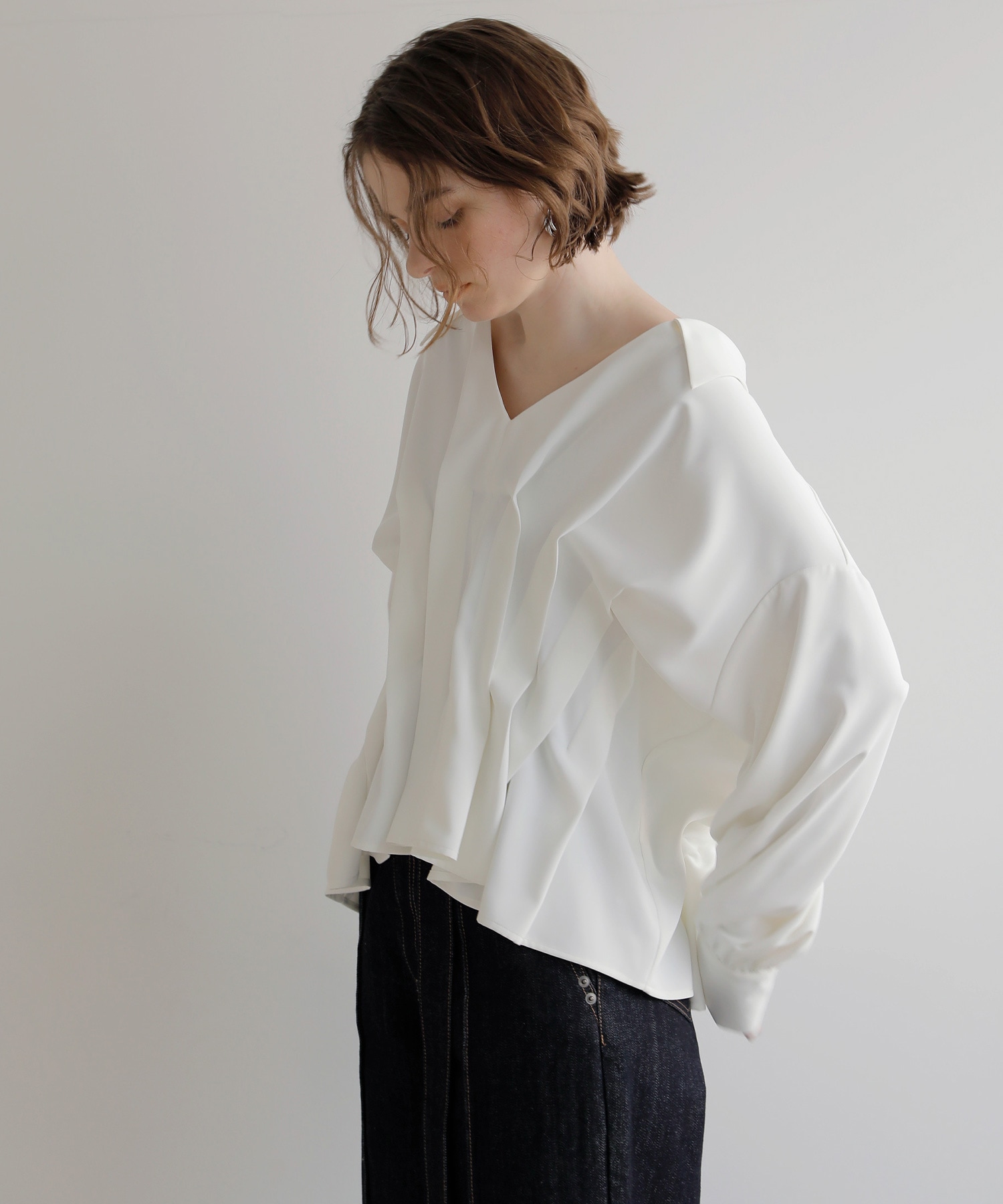 Wide Tuck SENSU Blouse(506039575) | ミエリ インヴァリアント(MIELI