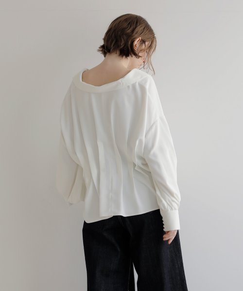 MIELI INVARIANT(ミエリ インヴァリアント)/Wide Tuck SENSU Blouse/img02