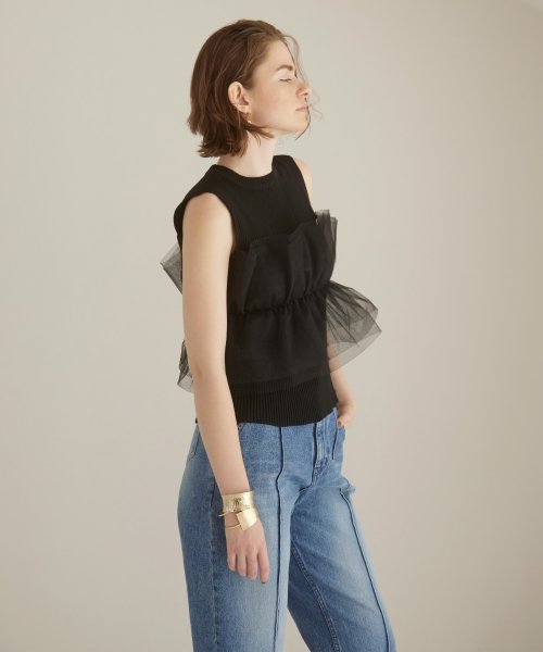 MIELI INVARIANT(ミエリ インヴァリアント)/Tulle Mix Bistier Tops/img10