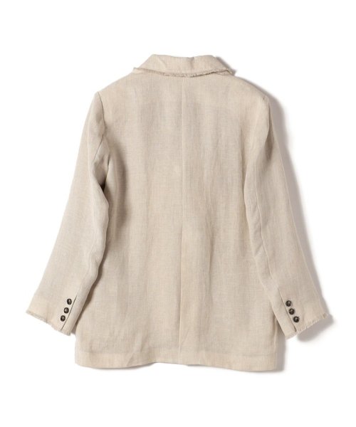 〈手洗い可能〉チェック / 無地 フリンジ ボクシー ジャケット 無地