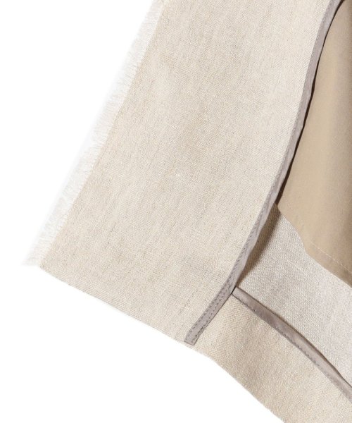 〈手洗い可能〉チェック / 無地 フリンジ ボクシー ジャケット 無地