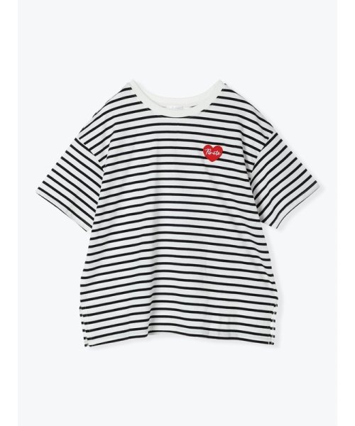 Ludic Park(ルディックパーク)/【接触冷感】ハートワッペン刺繍Tシャツ/img01