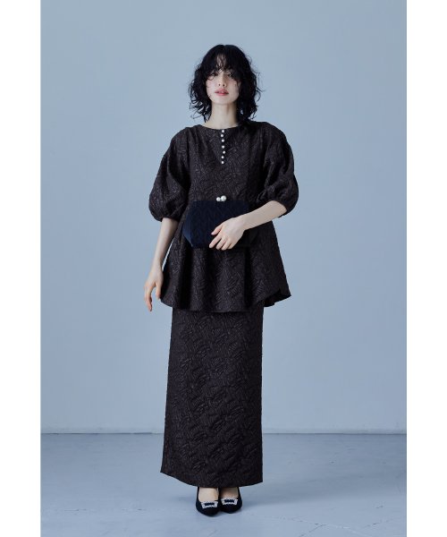 niana ニアナ ジャガードブラウスIラインスカートセットアップ  