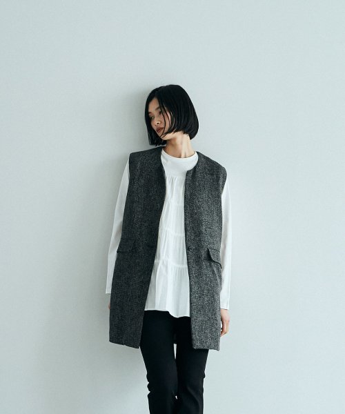 marjour(マージュール)/KASURI TWEED GILET/img22