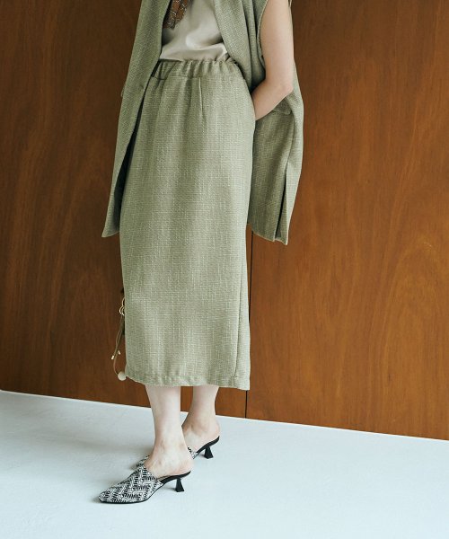 marjour(マージュール)/KASURI TWEED NARROW SKIRT/img01