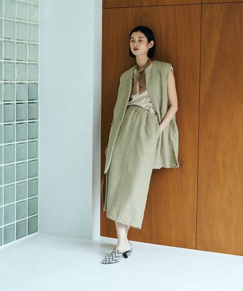 marjour(マージュール)/KASURI TWEED NARROW SKIRT/img03