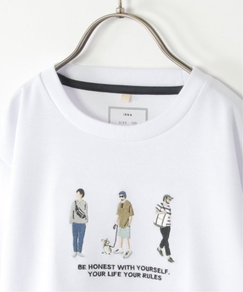 ikka kids(イッカ　キッズ)/【親子おそろい】裾レイヤー刺繍Tシャツ（120〜160cm）/img02