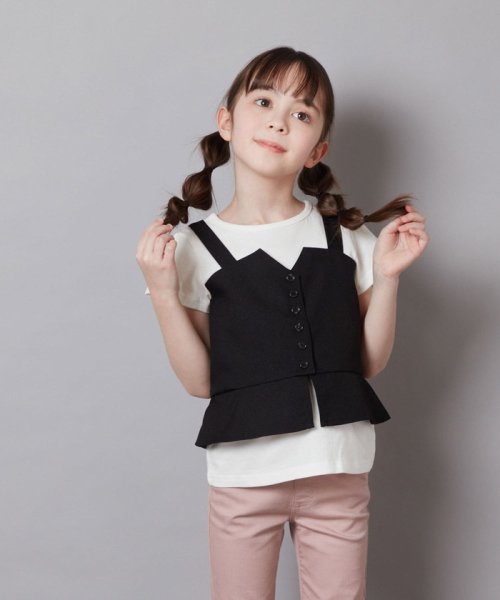 a.v.v(KID'S)(アー・ヴェ・ヴェキッズ)/[100－130]【セットアップ対応】麻調キャミドッキングトップス/img06