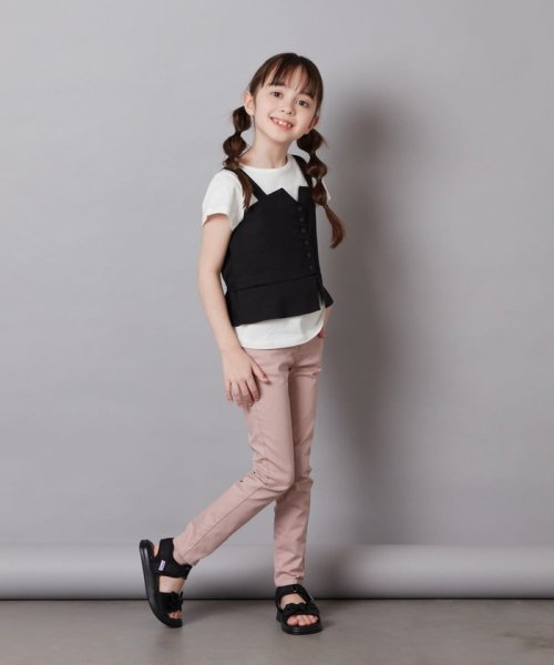 a.v.v(KID'S)(アー・ヴェ・ヴェキッズ)/[100－130]【セットアップ対応】麻調キャミドッキングトップス/img10