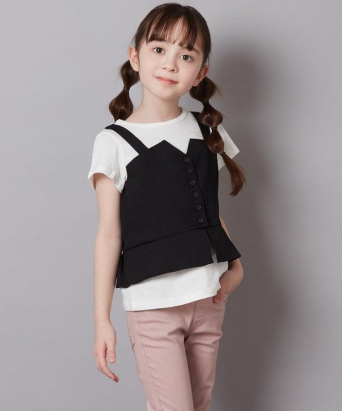 a.v.v(KID'S)(アー・ヴェ・ヴェキッズ)/[140－150]【セットアップ対応】麻調キャミドッキングトップス/img12