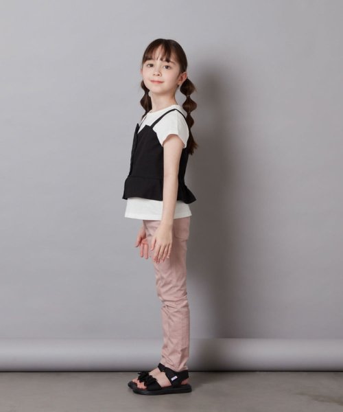 a.v.v(KID'S)(アー・ヴェ・ヴェキッズ)/[140－150]【セットアップ対応】麻調キャミドッキングトップス/img18